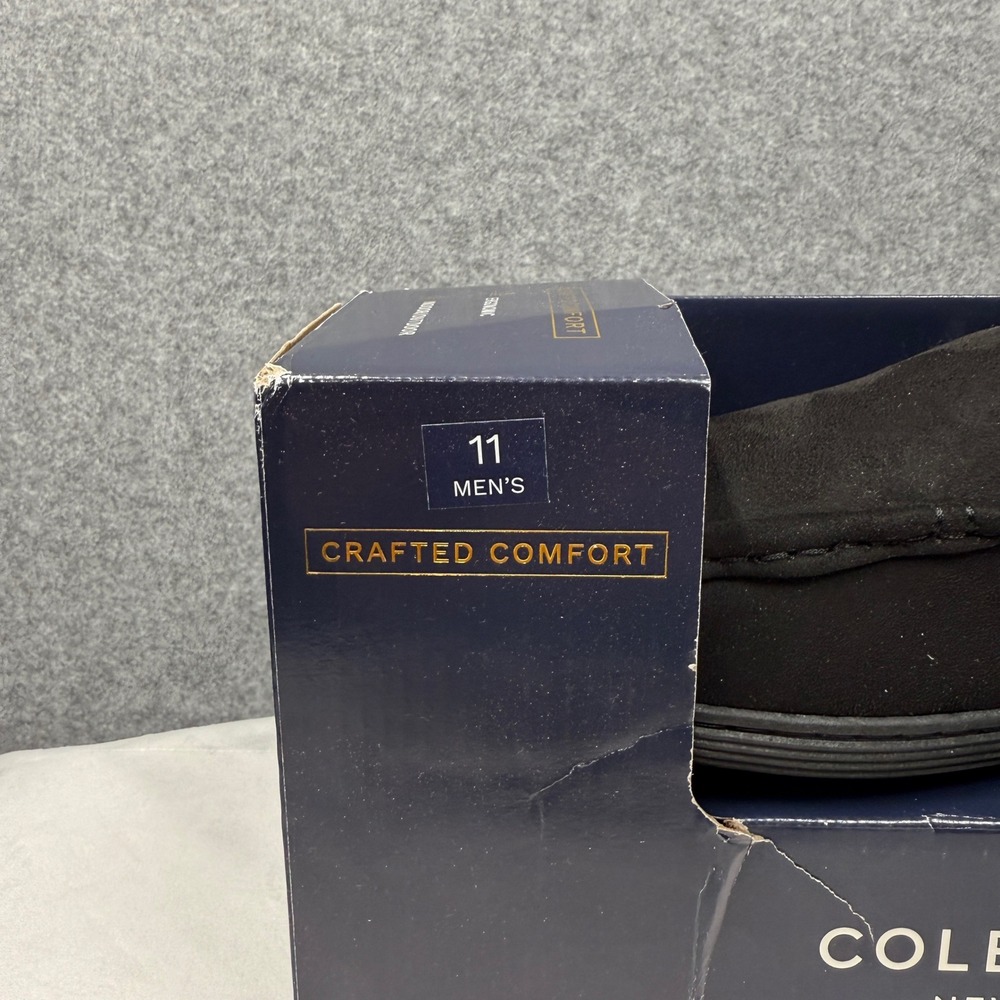 Cole Haan Mens Microsuede Venetian Slippers Caviar Black 104874 Size 11 NEW - Picture 5 of 10